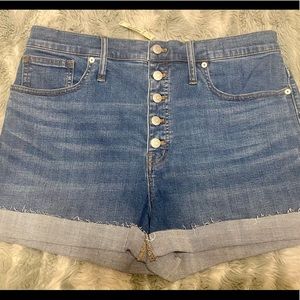 Madewell high rise denim shorts size 14